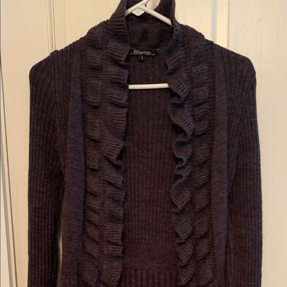 Elisabetta purple, long wool/mohair blend sweater